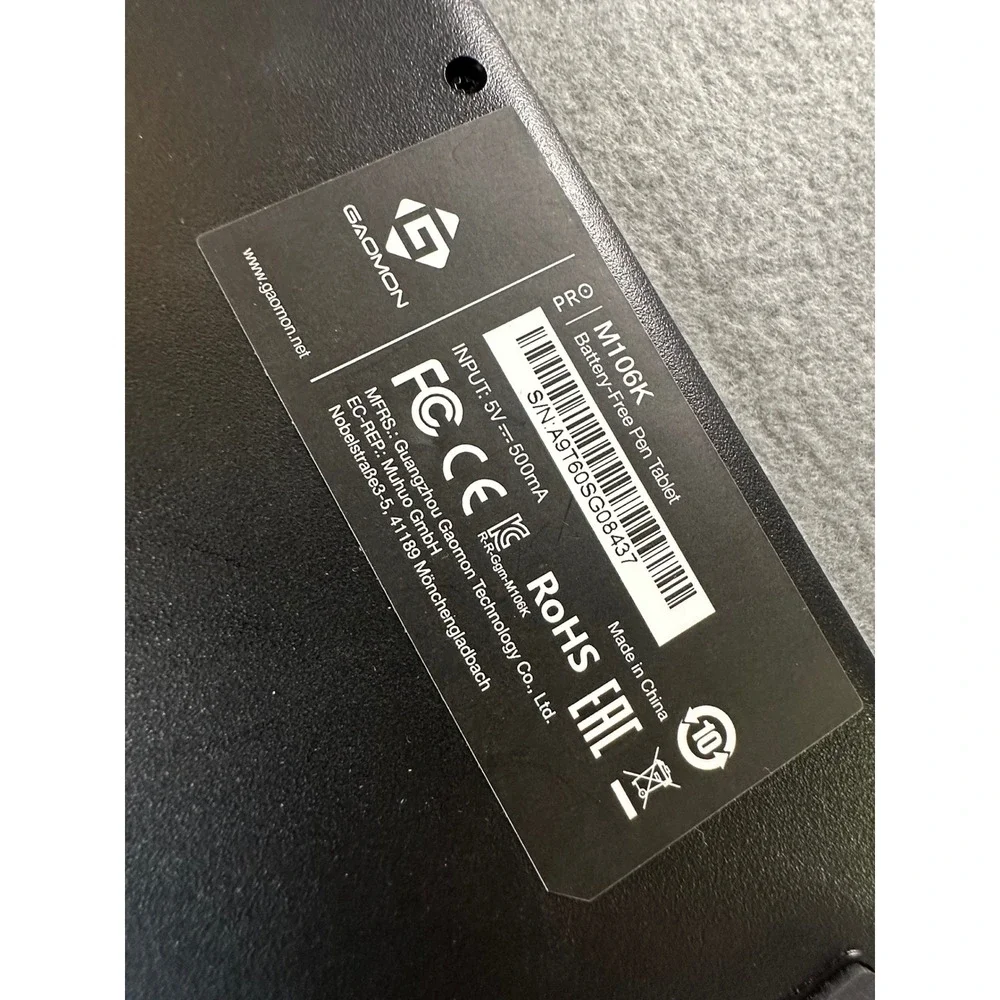 GAOMON M106K PRO Graphics Drawing Tablet 10x6.25 Inch Digital Pen Tablet Black